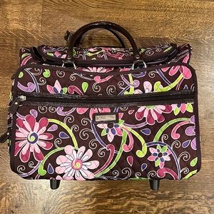 Vera Bradley purple punch 17” rolling travel tote
